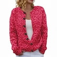 thumbnail image 1 of Cardigan Sweaters for Women Hemlock Heart Cardigan Sweater for Oversized Valentine Cardigan Cute Love Print Open Front Knit Sweaters Coat With Pockets Sweater, 1 of 6