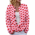 thumbnail image 1 of Cardigan Sweaters for Women Hemlock Heart Cardigan Sweater for Oversized Valentine Cardigan Cute Love Print Open Front Knit Sweaters Coat With Pockets Sweater, 1 of 6