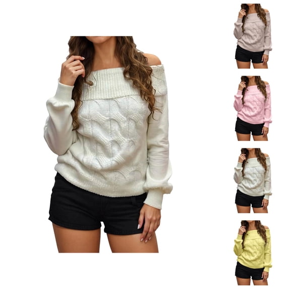 Cardigan Sweaters for Women Knit Casual Oversized Cozy Autumn Loungewear Elegant Off Shoulder Long Sleeve Knit Pullover Sweater For Fashion Forward Styles