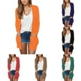 thumbnail image 1 of Cardigan Sweaters for Women Lightweight Open Front Summer Fall Outwear Knit Sweaters with Pocket Thin Cover Ups Long Sleeve Solid Color Womens Sweaters Orange S, 1 of 10