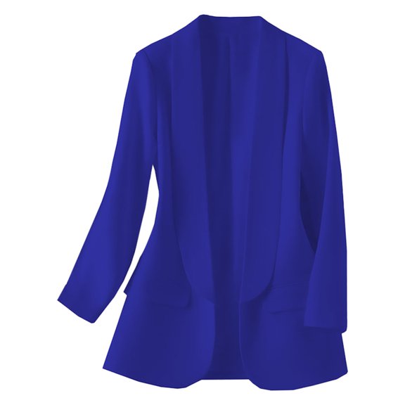 Cardigan Sweaters For Women Long Sleeve Casual Open Front Lapel Button Jacket Slim Work Style Polyester Synthetic Fiber Jacket Outerwear Jackets 1X Blue L Sweaters For Women