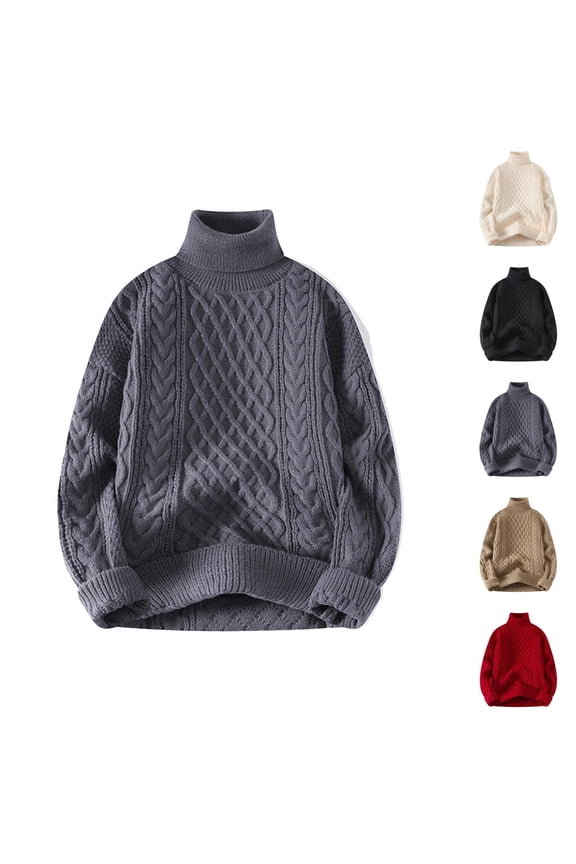 Cardigan Sweaters for Women Long Sleeve Knit Casual Preppy Autumn Clothes Women's Sweater Pullover Solid Color Thick High Neck Unisex Winter Youth Loose Pineapple