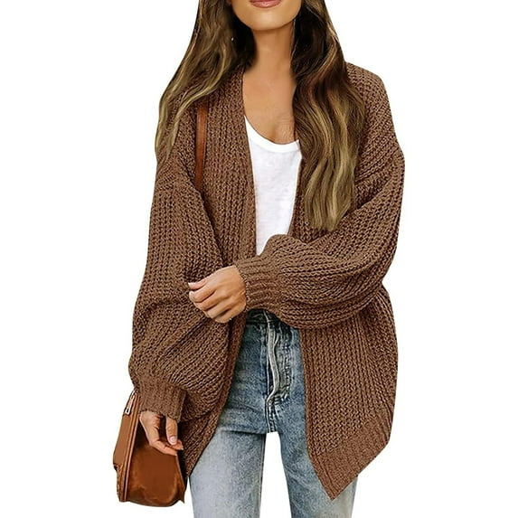 Cardigan Sweaters For Women Long Sleeved Cardigan With Pockets Knitted Sweater High-Quality Polyester Soft Comfortable Classic Design Suitable For Campus Women's Outerwear Jackets & Coats