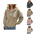thumbnail image 1 of Cardigan Sweaters for Women Oversized Knit Top Cozy Autumn Casual Loungewear Casual Long Sleeve Zip Front Pullover Sweater Soft Comfortable Lightweight Knitted Top For Everyday Wear, 1 of 4