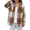 thumbnail image 1 of Cardigan Sweaters For Women Plush Coat Long Sleeve Plaid With Pocket Loose Coat Polyester Blending Coats Outerwear Jackets 1Pc Yellow Xl Sweaters For Women, 1 of 8