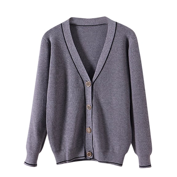 Cardigan Sweaters for Women Trendy New Women's Loose Knitted Cardigan Long Sleeve Casual Button down Sweater Oversized Fashion Comfy Outerwear Gray XXL