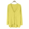 thumbnail image 1 of Cardigan Sweaters for Women, Yigetop Ladies' V Neck Front Short Rear Long Irregular Long Sleeve Cardigan Lightweight Cardigans for Women Yellow One Size, 1 of 8