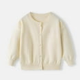 thumbnail image 1 of Cardigan Sweaters for Girls with Pearl Buttons Kids Fall Winter Long Sleeve Button Knit School Uniform Sweater Tops, 1 of 7