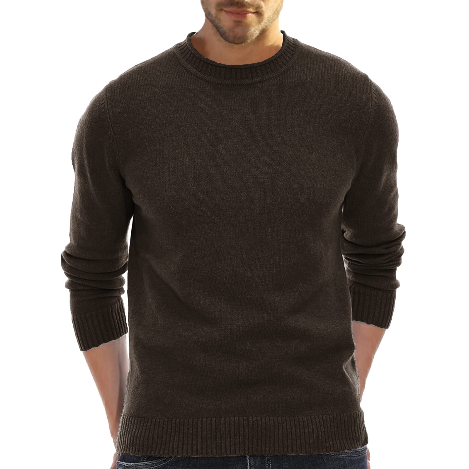 Cardigan Sweaters for Men Lightweight Cotton Sweater Men s Sweater Vests Solid Color Brown M