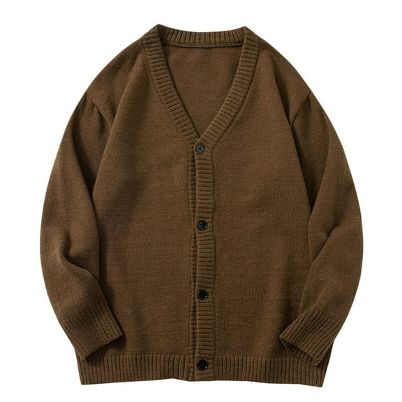 Cardigan Sweaters for Men Long Sleeve Chunky Knitted Jackets Button-Down V Neck Solid Color Stretchy Casual Thermal Warm Going-Out Outerwear Coats