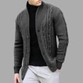 thumbnail image 1 of Cardigan Sweaters for Men Twist Ribbed Open Front Cardigan Slim Fit Warm Fall Winter Jackets, 1 of 4