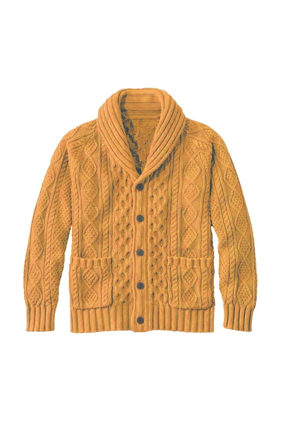 Cardigan Sweaters for Men with Pockets Long Sleeve Button-Down Coats Solid Color Chunky Knitted Thermal Warm Fall Outerwear Jackets Sweater