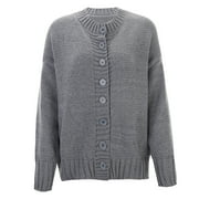 AURA CLOTHING Cardigan Sweaters for Women 100% Cotton Button-Down Oversized Knit Outerwear Fall Tops for Women 2025