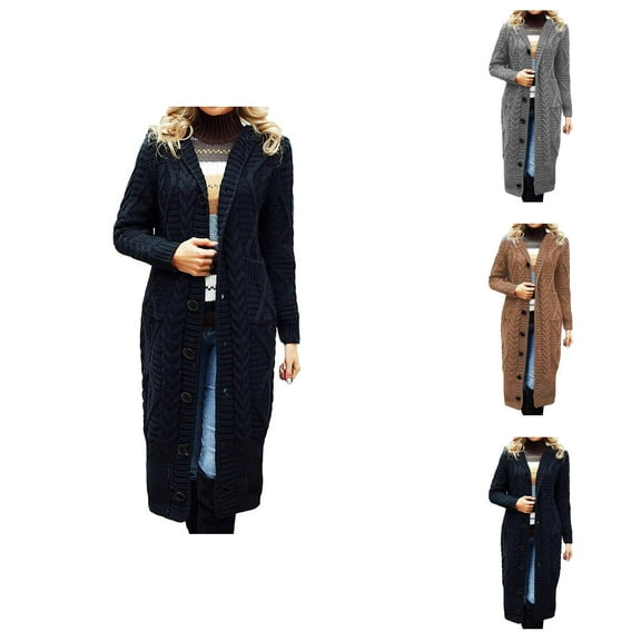 Cardigan Sweaters for Women 2025 Casual Long Sleeve Button Cable Knitted Sweater Jacket Coat Womens Cardigan Sweaters