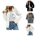 thumbnail image 1 of Cardigan Sweaters for Women 2025 Casual Long Sleeve Button Hooded Knitted Sweater Jacket Coat Womens Cardigan Sweaters, 1 of 6