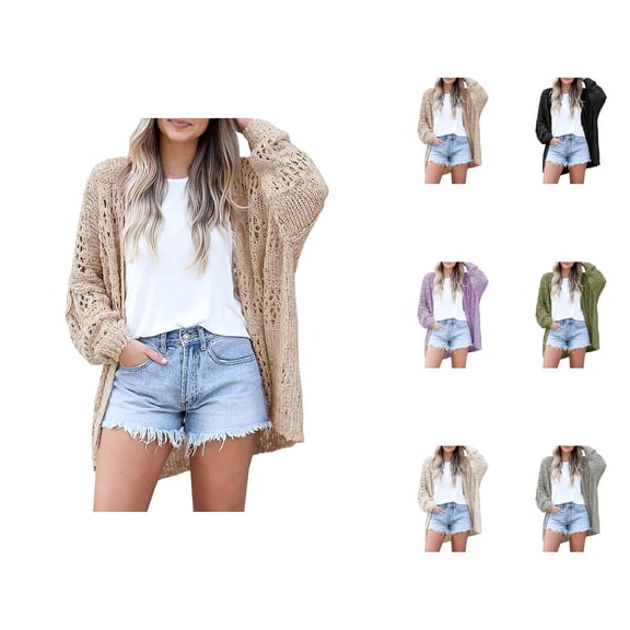 Cardigan Sweaters for Women 2025 Casual Open Front Long Sleeve Knitted Sweater Coat Jacket Womens Cardigan Sweaters