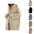 thumbnail image 1 of Cardigan Sweaters for Women 2025 Fall Winter Long Sleeve Button Collared Knit Oversized Slouchy Sweaters Coat, 1 of 6
