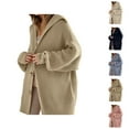 thumbnail image 1 of Cardigan Sweaters for Women 2025 Fall Winter Long Sleeve Button Collared Knit Oversized Slouchy Sweaters Coat, 1 of 6