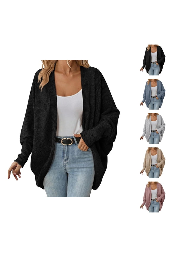Cardigan Sweaters for Women 2025 Long Batwing Sleeve Open Front Oversized Knit Sweater Cardigans Outerwear