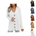 thumbnail image 1 of Cardigan Sweaters for Women 2025 Long Sleeve V-Neck Button Cable Knit Sweater Jacket Coat Womens Cardigan Sweaters, 1 of 6