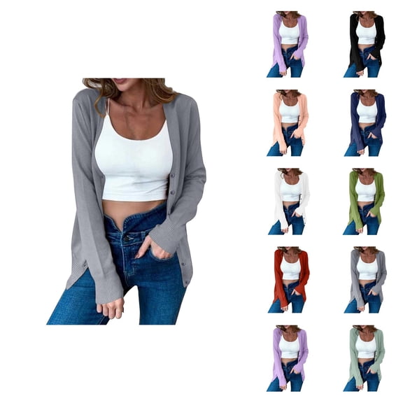 Cardigan Sweaters for Women 2025 Long Sleeve V Neck Button Casual Knit Fall Sweater Cardigans Outerwear