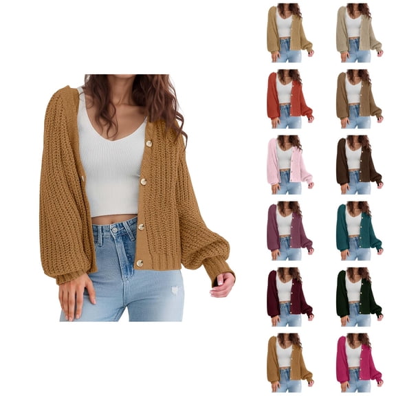 Cardigan Sweaters for Women 2025 Long Sleeve V-Neck Button Down Knitted Sweater Jacket Coat Womens Cardigan Sweaters