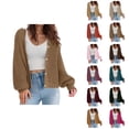 thumbnail image 1 of Cardigan Sweaters for Women 2025 Long Sleeve V-Neck Button Down Knitted Sweater Jacket Coat Womens Cardigan Sweaters, 1 of 5