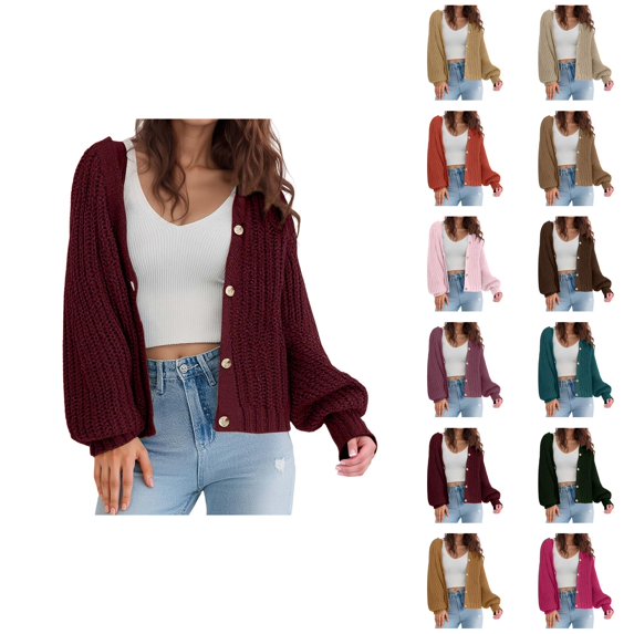 Cardigan Sweaters for Women 2025 Long Sleeve V-Neck Button Down Knitted Sweater Jacket Coat Womens Cardigan Sweaters