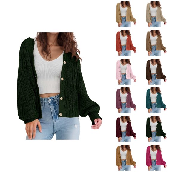 Cardigan Sweaters for Women 2025 Long Sleeve V-Neck Button Down Knitted Sweater Jacket Coat Womens Cardigan Sweaters