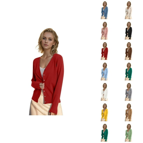 Cardigan Sweaters for Women 2025 Long Sleeve V Neck Button Knit Oversized Fall Casual Sweater Cardigans Outerwear