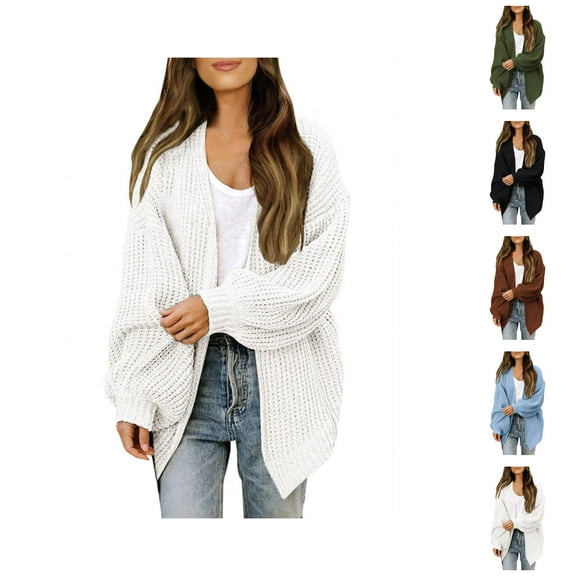 Cardigan Sweaters for Women 2025 Open Front Lantern Sleeve Knitted Sweater Jacket Coat Womens Cardigan Sweaters
