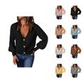 thumbnail image 1 of Cardigan Sweaters for Women 2025 Puff Sleeve Button V-Neck Knitted Sweater Jacket Coat Womens Cardigan Sweaters, 1 of 7