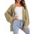 thumbnail image 1 of Cardigan Sweaters for Women Button-Down Long Sleeve Oversized Knit Outerwear Yellow Grey XL, 1 of 4