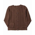 thumbnail image 1 of Cardigan Sweaters for Women Casual Button Down Cable Knit Long Sleeve Crewneck Knitted Jackets Brown XL, 1 of 9