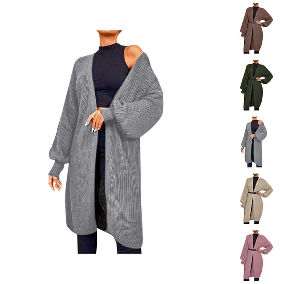 Cardigan Sweaters for Women Casual Lantern Sleeve Open Front Knitted Sweater Coat Jacket Womens Cardigan Sweaters