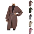 thumbnail image 1 of Cardigan Sweaters for Women Casual Lantern Sleeve Open Front Knitted Sweater Coat Jacket Womens Cardigan Sweaters, 1 of 8