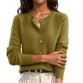 thumbnail image 1 of Cardigan Sweaters for Women Casual Long Sleeve Open Front Button Down Knit Outwear Soft Comfy Fashion Clothes Earthy Yellow M, 1 of 5