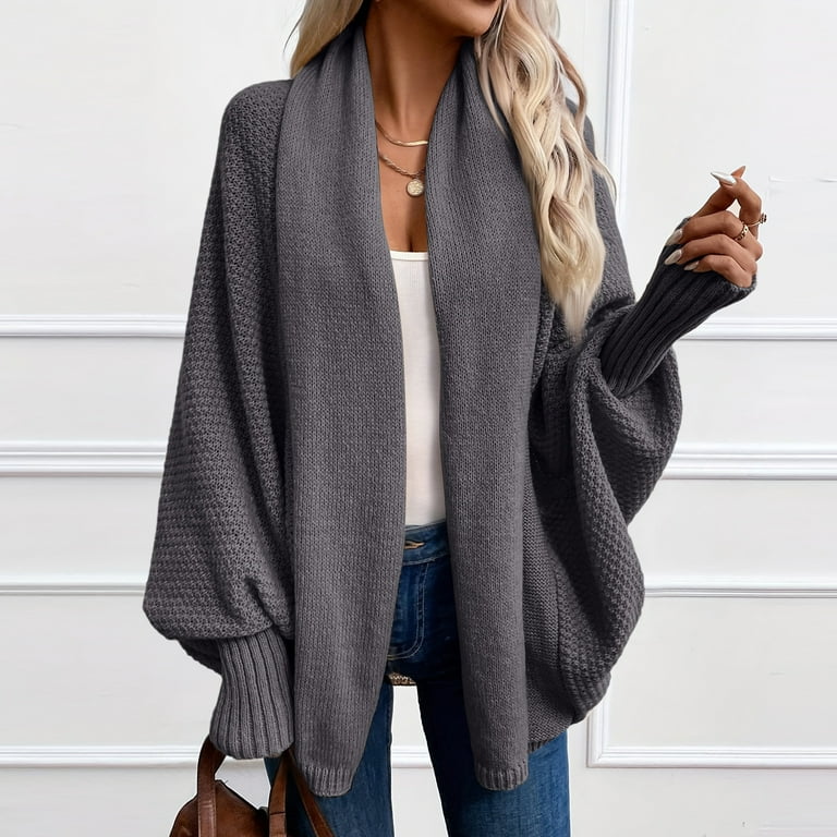 Cardigan Sweaters for Women Chunky Knit Open Front Cardigan Long