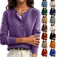 thumbnail image 1 of Cardigan Sweaters for Women Fall Solid Button Up Knit Tops Lightweight Trendy Warm Soft Clothes Gray XL, 1 of 6