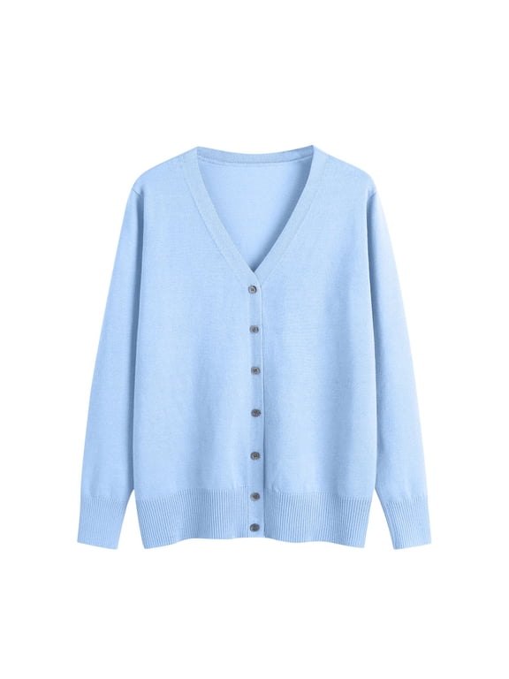 Cardigan Sweaters for Women Fall Trendy Button Down Open Front Lightweight Cardigans,XL,#2 Sky Blue