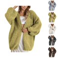 thumbnail image 1 of Cardigan Sweaters for Women Fall Winter Long Lantern Sleeve Loose Casual Open Front Fuzzy Sweater Coats Outerwear, 1 of 5