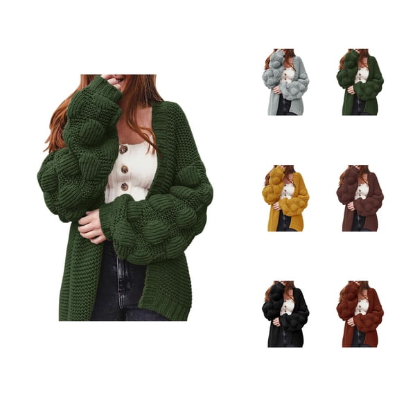 Cardigan Sweaters for Women Fall Winter Long Sleeve Loose Casual Open Front Knit Cardigans Sweater Coat