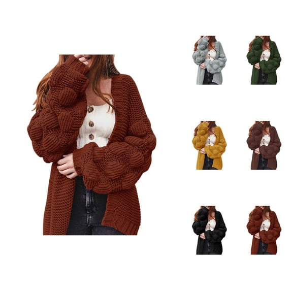 Cardigan Sweaters for Women Fall Winter Long Sleeve Loose Casual Open Front Knit Cardigans Sweater Coat