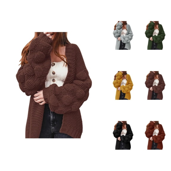 Cardigan Sweaters for Women Fall Winter Long Sleeve Loose Casual Open Front Knit Cardigans Sweater Coat