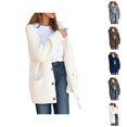 thumbnail image 1 of Cardigan Sweaters for Women Fall Winter Long Sleeve Loose Casual V Neck Button Down Ribbed Knit Sweater Coats with Pockets, 1 of 3