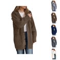 thumbnail image 1 of Cardigan Sweaters for Women Fall Winter Long Sleeve Loose Casual V Neck Button Down Ribbed Knit Sweater Coats with Pockets, 1 of 5