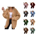 thumbnail image 1 of Cardigan Sweaters for Women Fall Winter Long Sleeve Open Front Knit Cardigans Sweater Coats Outerwear, 1 of 2