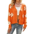 thumbnail image 1 of Cardigan Sweaters for Women Floral Print Loose Casual Button Down Open Front Cute Knit Flower Cardigans Sweater Alsol Lamesa, 1 of 4