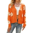 thumbnail image 1 of Cardigan Sweaters for Women Floral Print Loose Casual Button Down Open Front Cute Knit Flower Cardigans Sweater Alsol Lamesa, 1 of 4