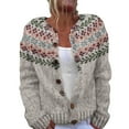 thumbnail image 1 of Cardigan Sweaters for Women Hemlock Cardigan for Cute Funny Xmas Open Front Button Sweater Long Sleeves Casual Knitted Outfits Sweater, 1 of 5